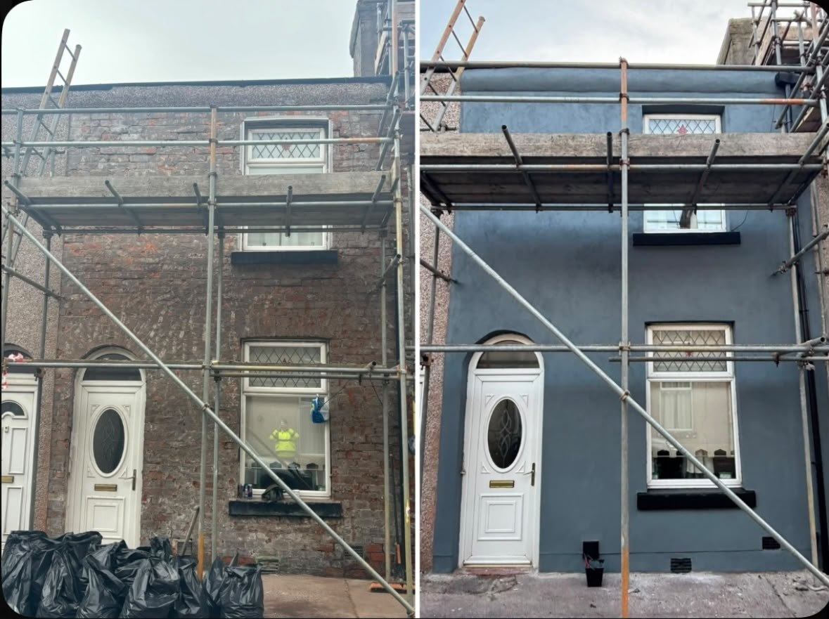 Deep Blue Render On A Tired Terrace