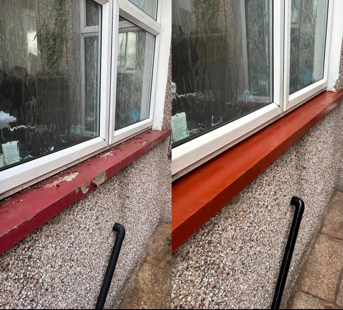 Concrete Sill Repaired & Refinished