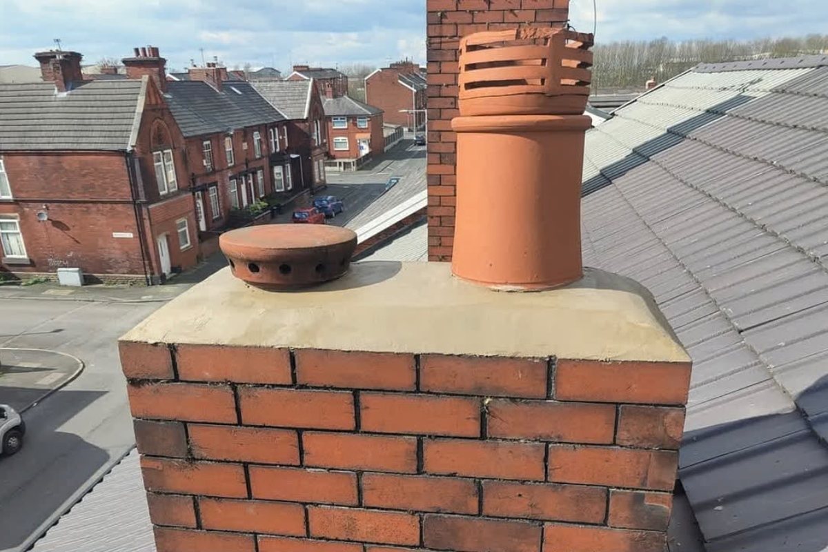 Chimney stack rebuilt and re-flaunched