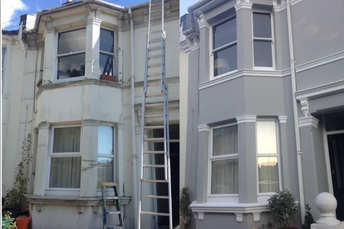 Bay fronted terrace rendered and painted