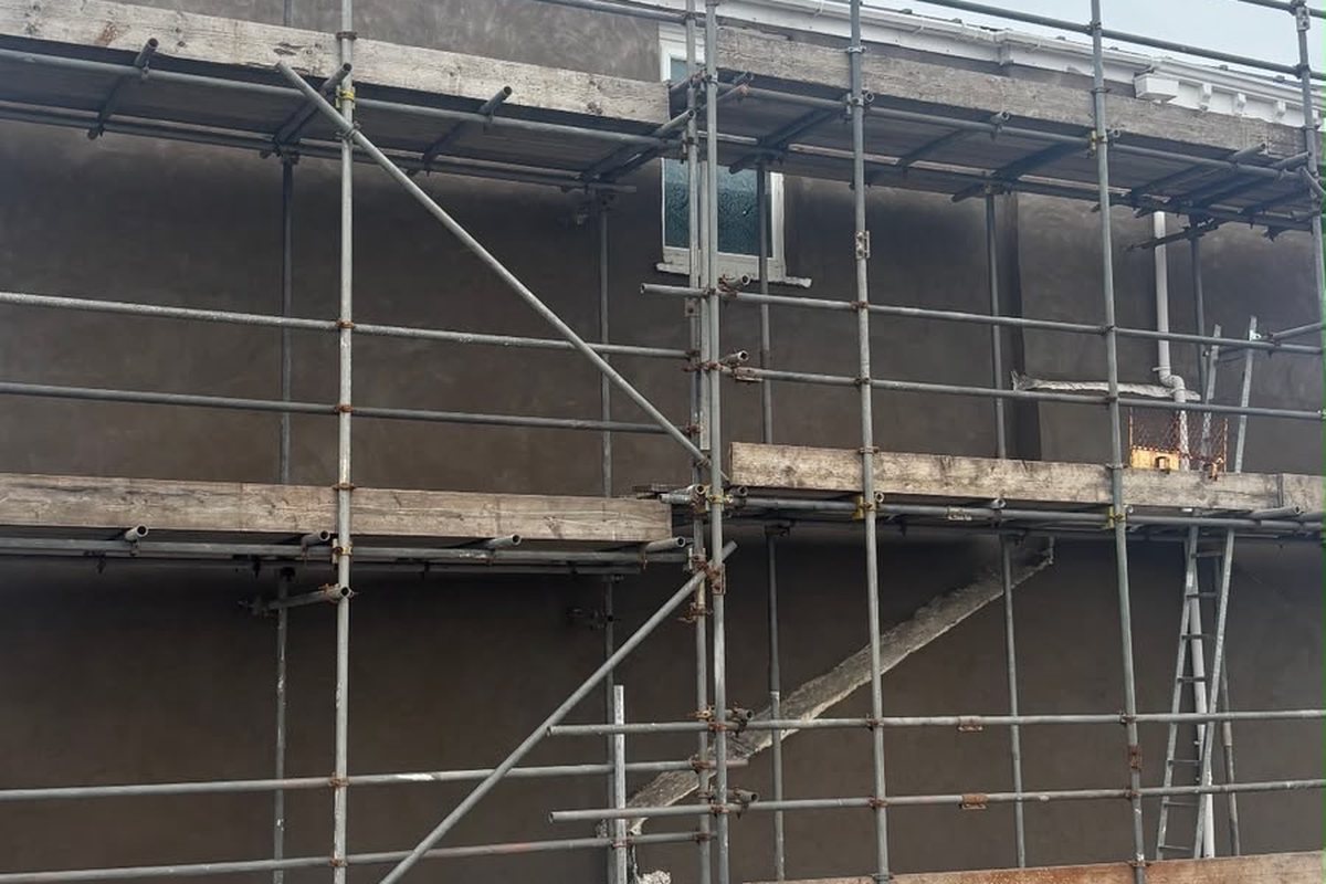 Scaffold up for a full house render